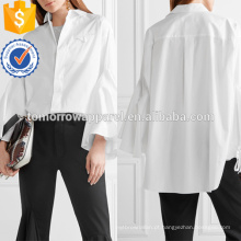 Largo Sino Punhos Oversized Camisa De Algodão-popeline Fabricação Atacado Moda Feminina Vestuário (TA4083B)